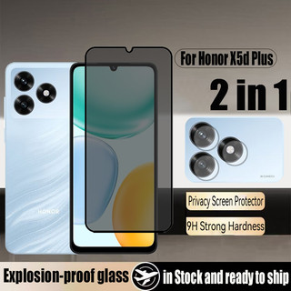 2 trong 1 Honor X5d Plus Bảo vệ màn hình kính cường lực riêng tư cho Honor X7d X7c X8c X6c X6b X8b X7b X5b X5c 4G Phim chống gián điệp + Phim ống kính máy ảnh