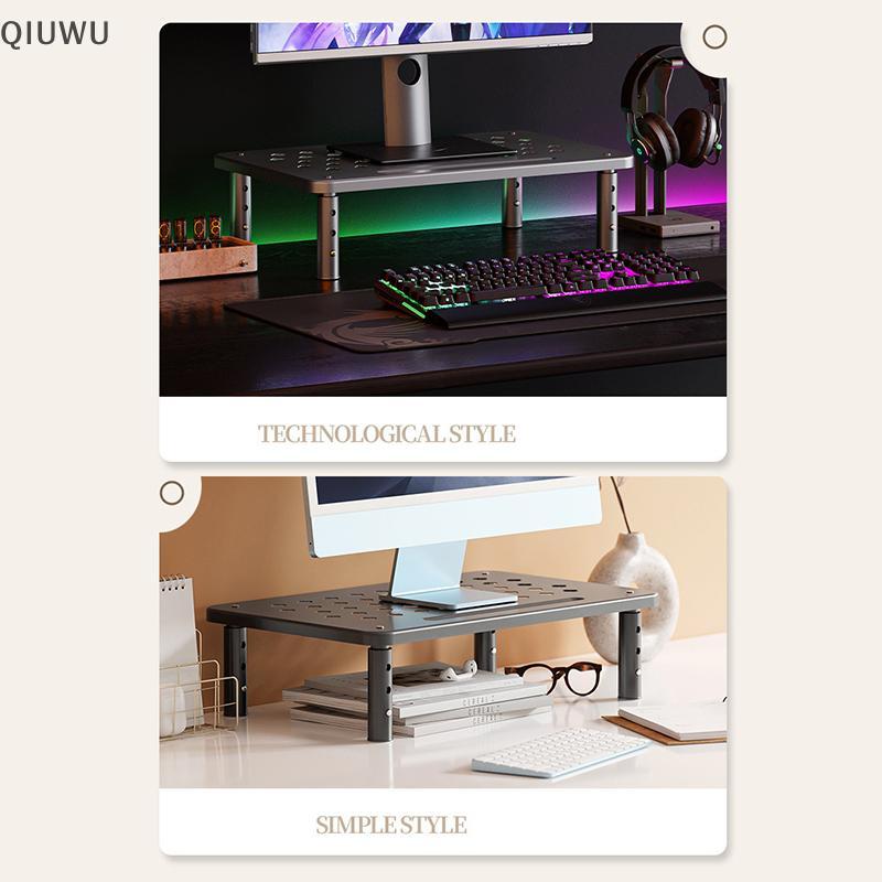 QIUWU Màn hình để bàn có thể điều chỉnh Ra Giá đỡ màn hình PC Máy tính để bàn Giá đỡ hiển thị cho phòng thu văn phòng Học sinh làm việc.