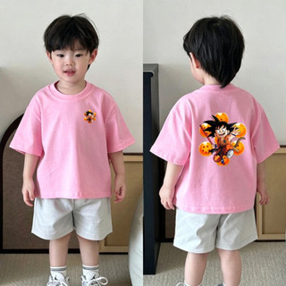 (Từ 1-12 tuổi) Áo thun ngắn tay trẻ em in hình hoạt hình Dragon Ball, áo cổ tròn cho bé trai.