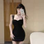 Đầm ống lệch vai lưới, phong cách nữ tính, phù hợp mùa xuân