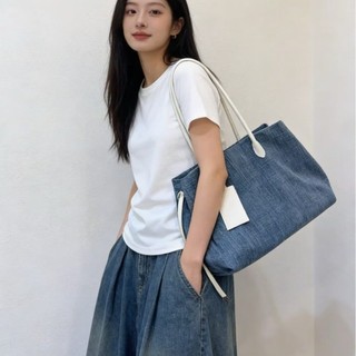 Túi Tote vải phong cách Hàn Quốc dung tích lớn nhiều ngăn có khóa kéo đeo vai chứa máy tính 14 inch dùng đi làm văn phòng đi học hàng ngày #4469