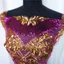 IFASIN - Thêu ren với hoa lớn đính kim sa vàng lấp lánh và miếng dán táo lưới sequin