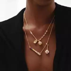 Thời Trang Ánh Sáng Sang Trọng Mô Phỏng Vợt Cầu Lông Hợp Kim Vòng Cổ Có Thể Điều Chỉnh Trang Sức Nữ