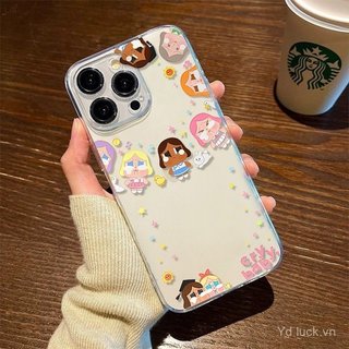 Ring Cartoon Girl Baby Vỏ bảo vệ trong suốt sáng tạo đơn giản Thích hợp cho iPhone 17promax / 16promax / 13 / 15pro / 12plus / 14 / 11pro / 14pro / 16plus / 15 / 17 / 14 Ốp điện thoại chống sốc