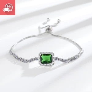 Mặt dây chuyền ngọc lục bảo và zircon cao cấp, kết hợp kim cương, phù hợp làm vòng cổ nữ thời trang và cá tính