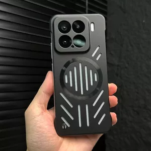 Thích hợp cho Ốp Điện Thoại Xiaomi 15 Nhẹ Không Khung 15pro Thoáng Khí Rỗng Thu Hút Từ Tính 14 Ốp Cứng Chống Sốc