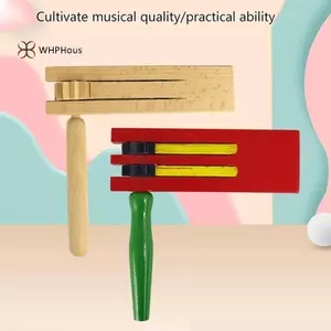 < WHPHous-t > Soundboard Giáo Dục Cho Trẻ Em Gỗ Castanets Mexico Matraca Trẻ Em Bộ gõ Gỗ Ratchet Máy tạo tiếng ồn Đẹp