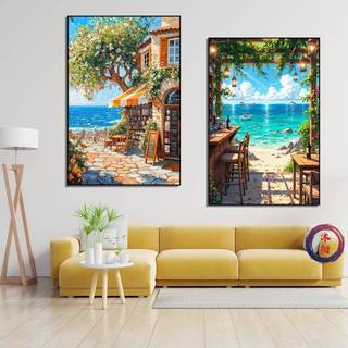 Tranh tường lối vào phong cách chữa bệnh mới của Hayao Miyazaki, tranh trang trí phong cách tự nhiên đơn giản Bắc Âu cho phòng khách và đầu giường