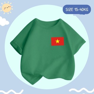 Áo thun trẻ em unisex in hình quốc kỳ, thể hiện tinh thần yêu nước, thoải mái, thoáng khí và thân thiện với da