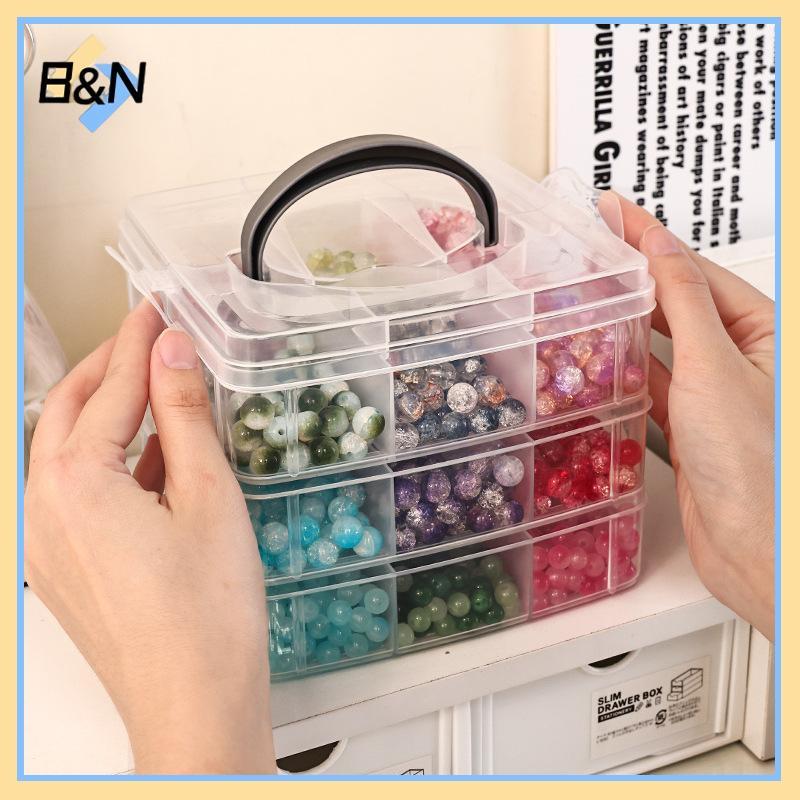 B & N 1 / 2 / 3 / 4 Tầng Trong Suốt Có Thể Điều Chỉnh Khe Cắm Ngăn Có Thể Xếp Chồng Hộp Bảo Quản Bằng Nhựa Để Sắp Xếp Đồ Chơi Phụ Kiện Trang Sức.