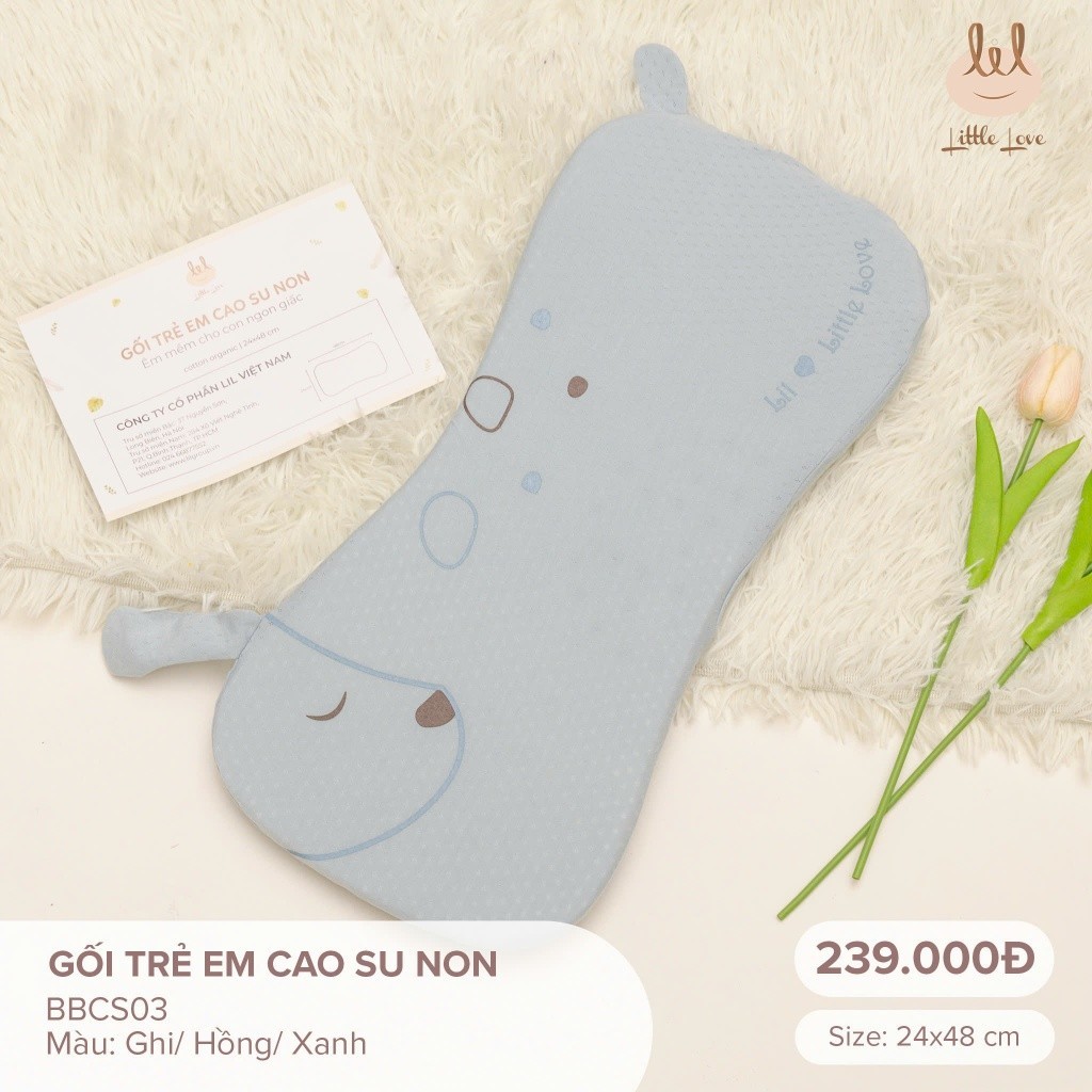 Gối ngủ cao su non thoáng khí, siêu mềm cho bé LiL Little Love BBCS01