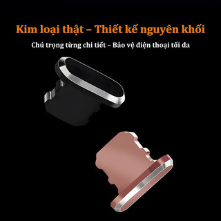 Nút chặn bụi cổng sạc điện thoại chất liệu kim loại tương thích iPhone 7 8 Plus XR XS XSMAX 11 12 13 14 Pro Max