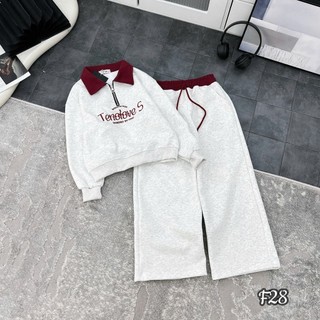 28-52kg Bộ nỉ cổ khoá xám đỏ đại cồ TN