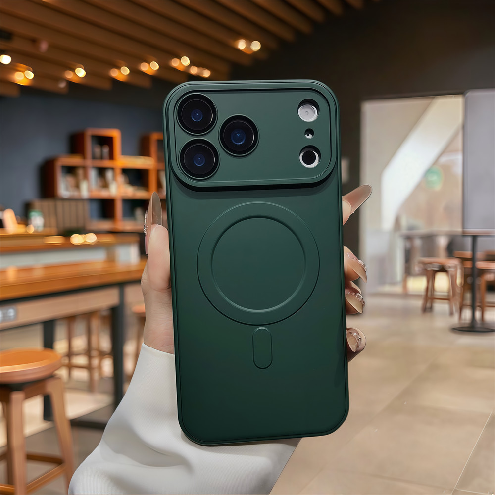 Ốp điện thoại từ tính màu đơn giản cho iPhone 17 Pro Max 11 12 13 14 15 16 pro max Vỏ bảo vệ điện thoại vỏ mềm bảo vệ ống kính chống rơi