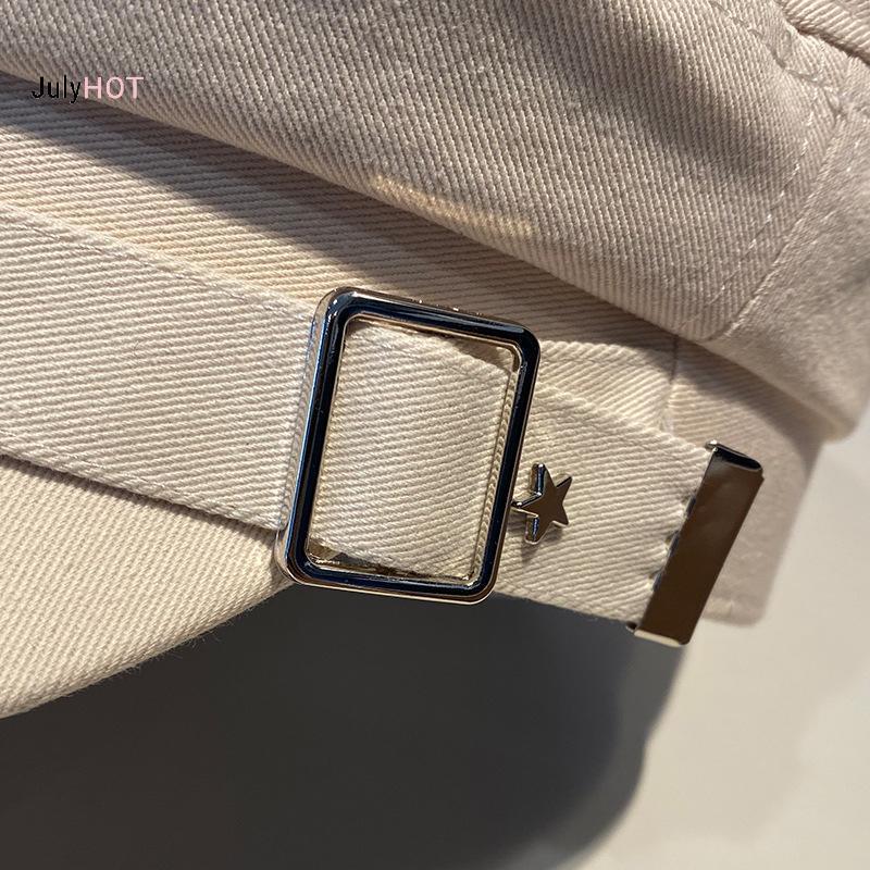 JULYHOT Mũ Nồi Nữ Mũ Lưỡi Vịt Cotton Xuân Thu Đông Anh Retro Phong Cách Hải Quân Hàn Quốc Báo Họa Sĩ Mũ Massivedeals