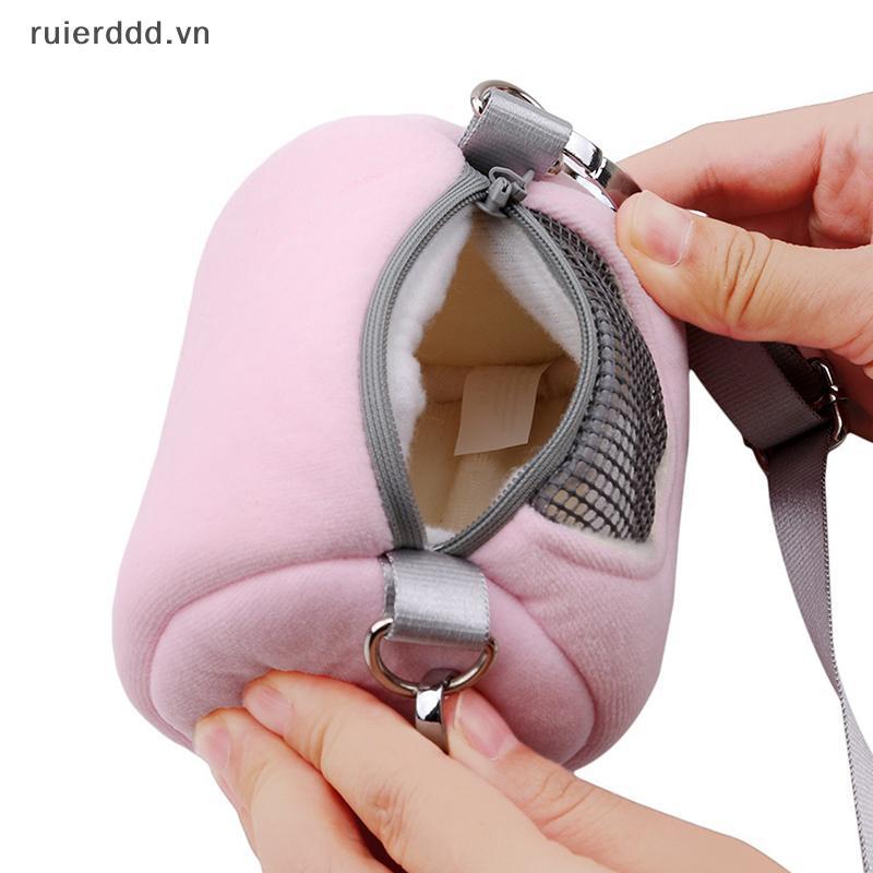 # ruierddd # Túi đựng Hamster Túi đeo chéo Thiết kế xi lanh Thiết kế nhà thực tế Du lịch Sóc di động Lưới có thể nhìn thấy Lồng thú cưng.