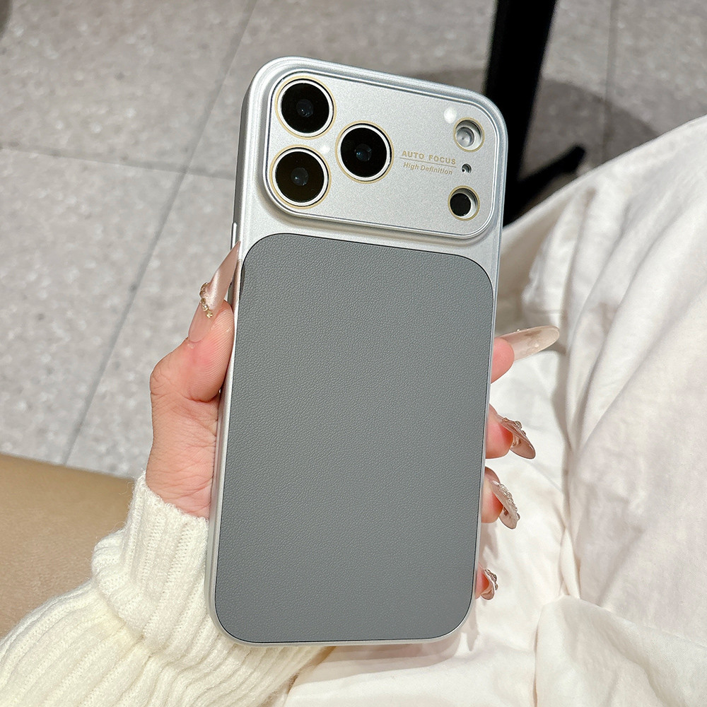 Ốp Điện Thoại Da Cửa Sổ Đơn Giản Cho iPhone 17 Pro Max 16 Plus 15 14 13 12 11 Vỏ Bảo Vệ Chống Sốc