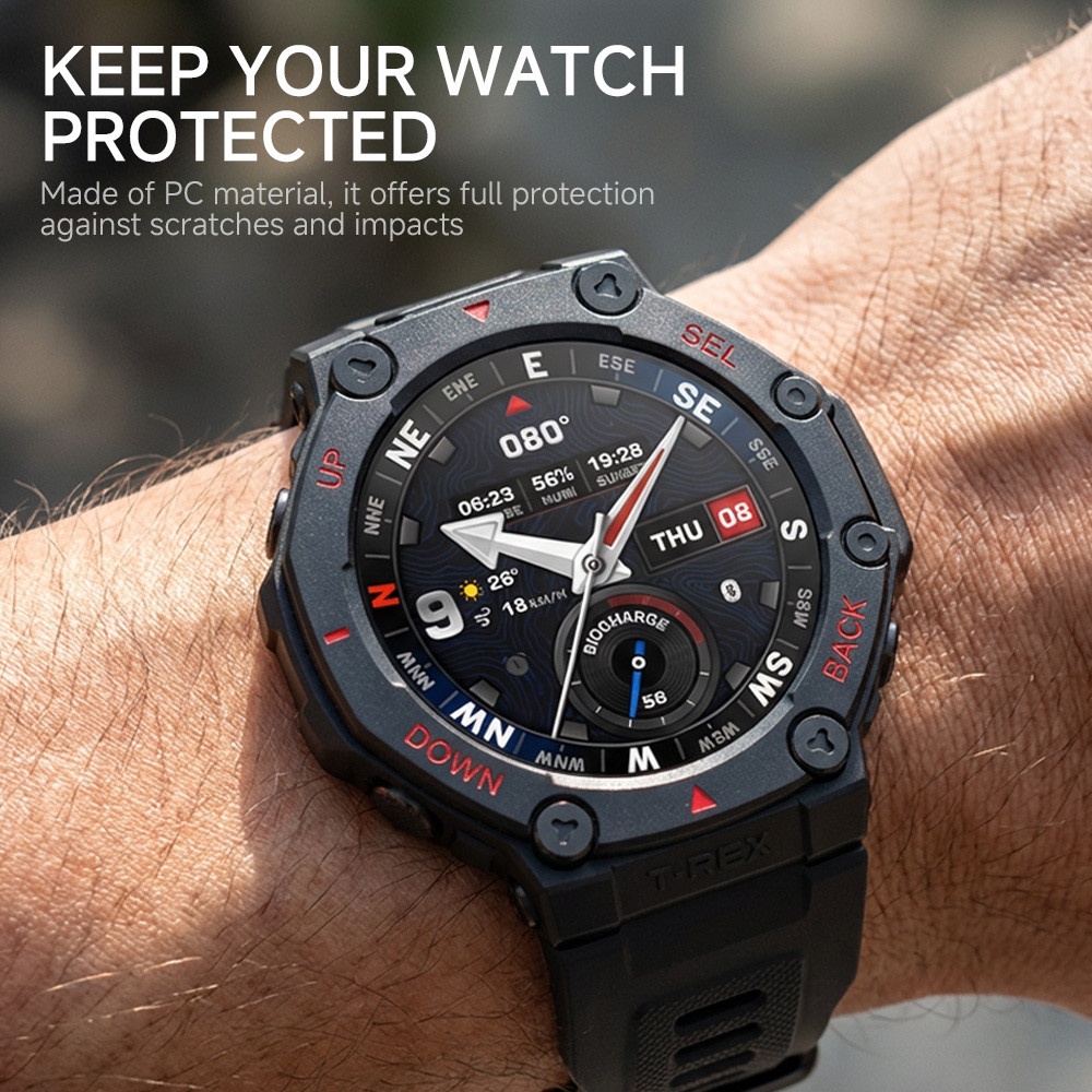 Ốp PC cho Amazfit T-rex 3 Pro 48mm khung rỗng chống sốc bảo vệ vỏ phụ kiện