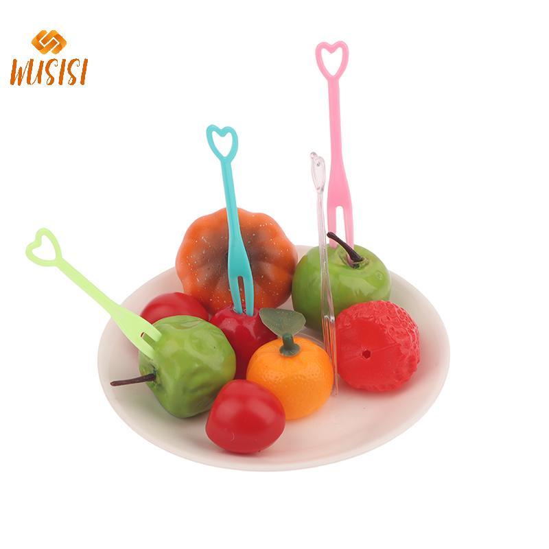 [WUSISI] 500 Chiếc Dùng Một Lần Trái Tim Nĩa Trái Cây Ăn Nhẹ Bánh Tráng Miệng Ăn Tại Nhà Nhựa Thực Phẩm Trái Cây Chọn Tăm Bento Trang Trí Tiệc MỚI