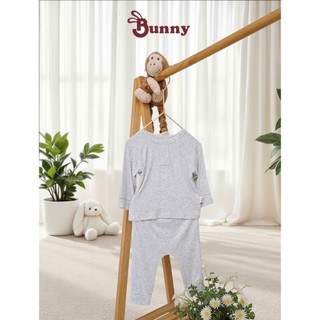 Bộ quần áo dài tay cổ trụ bé trai cao cấp Bunnybaby chất tăm Hàn mềm mịn size 3-24 tháng