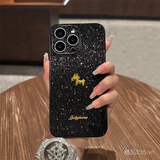 Thích Hợp Cho 16promax Vỏ Điện Thoại iphone15 Ánh Sáng Sang Trọng Tinh Tế Nhấp Nháy Kim Cương 14 Bé Gái 13 Pony Dán 12