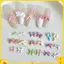 12 Lưới Đầy Màu Sắc Nơ Bộ Nhựa Ruy Băng Móng Tay Nghệ Thuật Phụ Kiện Trang Trí DIY Làm Móng Tay Móng Tay Đá Quý