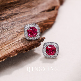 Châu Âu Mỹ ins Phong Cách Mới Kim Cương Ruby Bông Tai Nữ