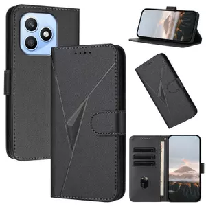 Ốp Lưng Cho Honor X8d Nổi Tam Giác Thiết Kế Thẻ Da Solots Mềm TPU Dây Đeo Tay Chống Rơi Vỏ Điện Thoại