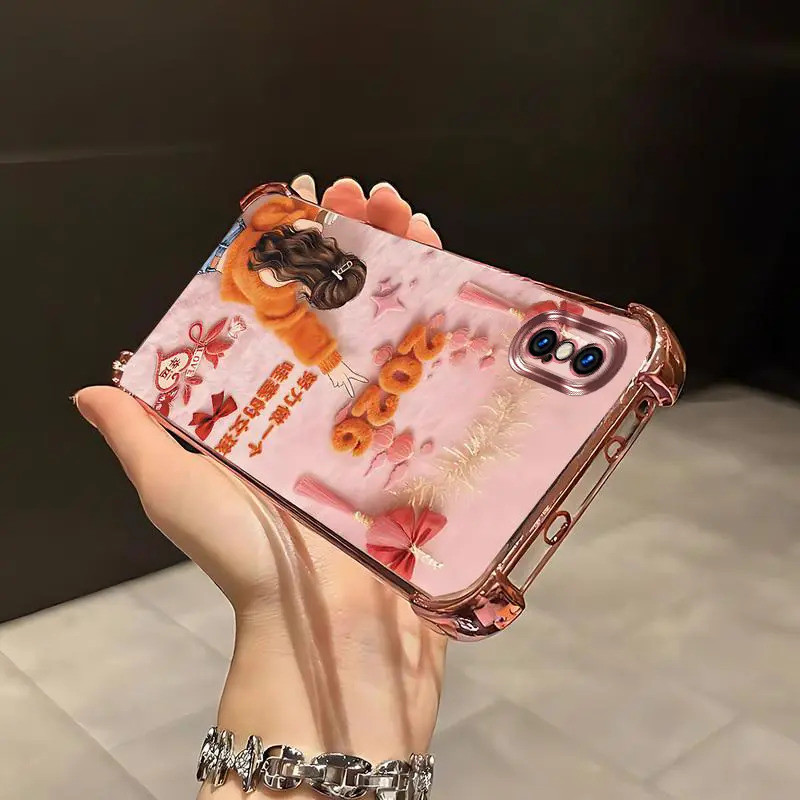 Ốp điện thoại thích hợp cho iPhone XS Max, Chúc mừng năm mới 2026, vỏ mềm trong suốt, chống sốc mới làm bằng nhựa TPU silicon.