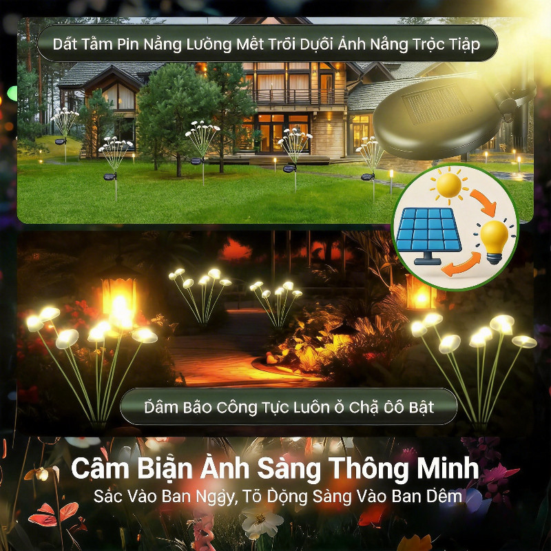 Vào Ánh Sáng Sứa Nấm Bãi Cỏ,Đèn Cắm Mặt đất Năng Lượng Mặt Trời,trang Trí Sân Vườn Ngoài Trời, Chống Nước IP65
