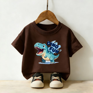 Áo thun in hình khủng long bạo chúa Tyrannosaurus Rex một mặt dành cho bé trai，thoải mái，thoáng khí và thân thiện với da