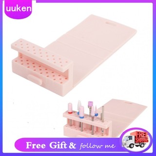 Uukendh Hộp đựng mũi khoan móng tay bằng silicon 22 lỗ Hộp đựng có thể gập lại dành cho kỹ thuật viên làm móng tay