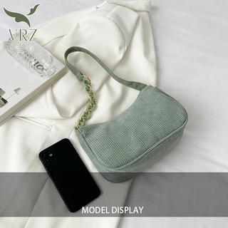 VRZ Thời Trang Vintage Nữ Túi Xách Corduroy Nách Túi Đeo Vai Nữ Màu Trơn Dây Kéo Nữ Túi Xách Ly Hợp HOT