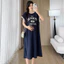 Váy bà bầu mùa hè Plus Size tay ngắn dáng rộng