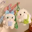 HFTOY Hoạt Hình Sang Trọng Thỏ Móc Khóa Búp Bê Nhồi Bông Túi Đồ Chơi Mặt Dây Chuyền Quyến Rũ Móc Khóa Ô Tô Phụ Kiện Dành Cho Nữ Cặp Đôi Quà Tặng Kawaii ~