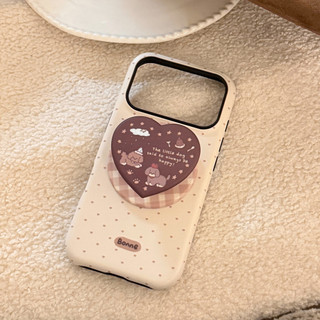 [Sheren] Ốp điện thoại hình chó con chấm bi màu nâu đơn giản Thích hợp cho i17 16 15 14 13 12 11 pro max Vỏ bảo vệ chống sốc