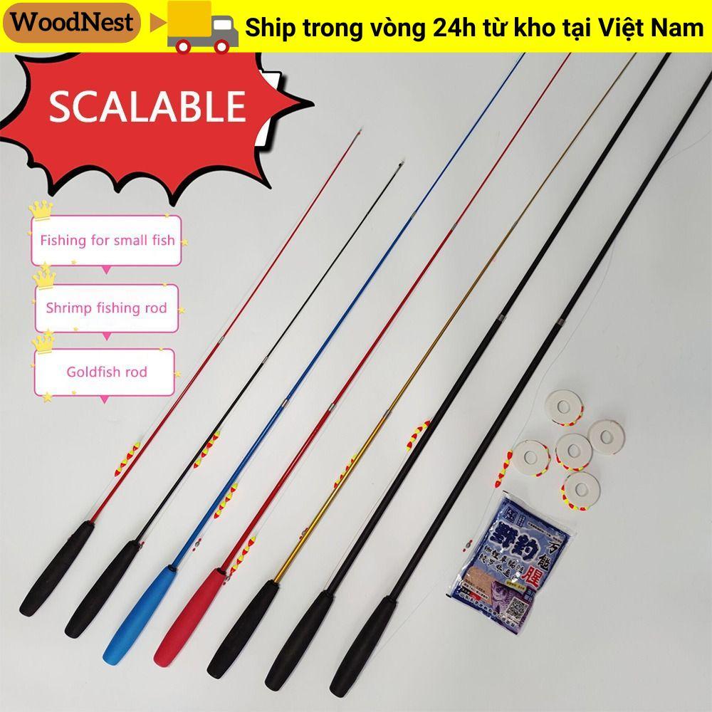 Bộ cần câu WOODNEST Full Set dành cho trẻ em, bao gồm máy câu sợi thủy tinh và các phụ kiện câu cá tiện lợi.