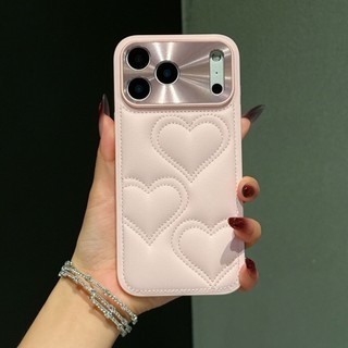 Sang Trọng Lỗ Mịn Da Tình Yêu Chanel Ốp lưng iPhone 17 Pro Max 16 15 14 Pro Max Chống Sốc Bảo Vệ Camera Ốp Lưng Cứng Chống Rơi