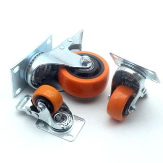 Bánh xoay DUSKGLOW, Bánh xe nội thất PVC bánh xe 3 "/ 4" / 5 '', Má phanh Blackheart Mặt cam hai trục thay thế bánh xe