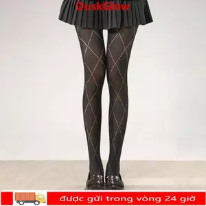 Vớ mỏng DUSKGlow và quần tất dài Jacquard gợi cảm, dệt kim co giãn cao, phù hợp xu hướng Y2K