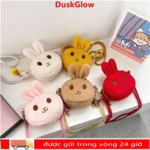 DUSKGLOW Sang Trọng Thỏ Trẻ Em Túi Messenger Phụ Kiện Túi Xách Thời Trang Thỏ Dễ Thương Thỏ Sang Trọng Túi Đeo Vai Nhỏ