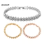 Vòng tay nữ mạ vàng đính đá Cubic Zirconia, khóa tôm hùm, dễ điều chỉnh và không gây kích ứng.