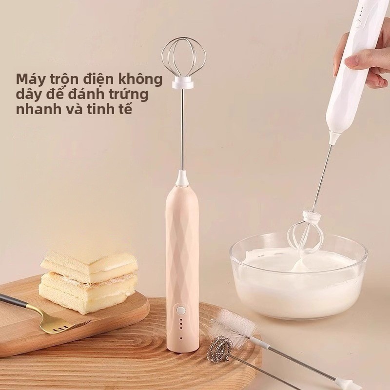 Máy Tạo Bọt Cà Phê Khuấy Cần Sữa Máy Làm Mát Điện Nhà Bếp Mini Đánh Nắp Sữa Đánh Bọt Sữa 7ZVM
