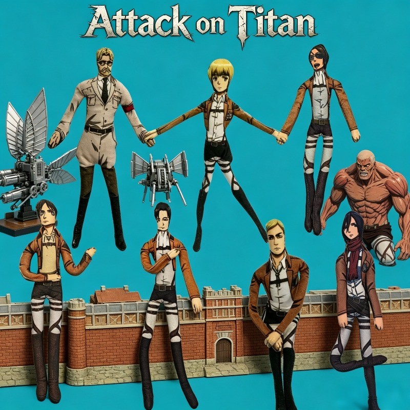 28cm Tấn Công Titan Levi Ackerman Armin Arlert Cosplay Búp Bê Nhồi Bông Búp Bê Ngộ nghĩnh Trừu Tượng Xoắn Hình Dạng Trang Trí Phòng Phụ Kiện