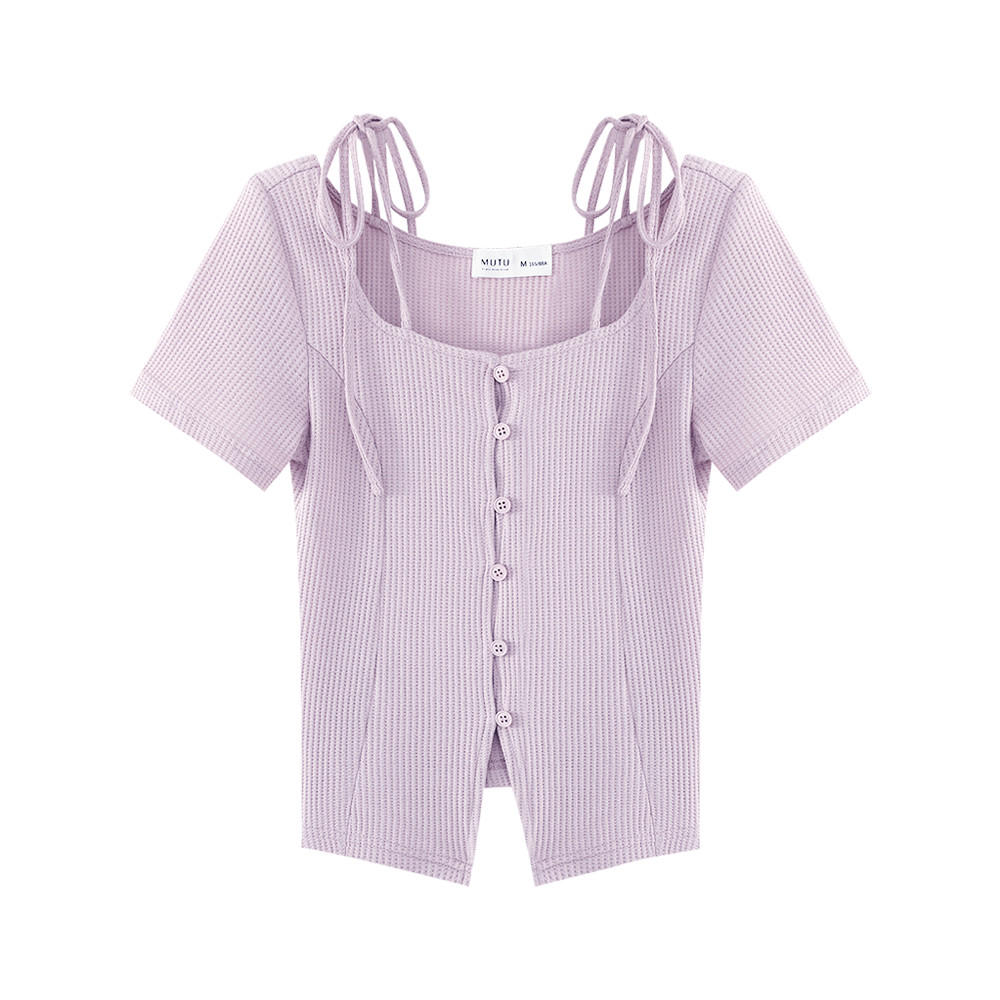 Mutu áo thun nữ phong cách Hồng Kông, ngọt ngào và cá tính, thiết kế slim-fit, phù hợp mùa hè