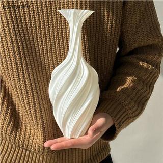 [guaguafu] Bình in 3d Bình hoa phong cách hiện đại có họa tiết xoáy Bình trưng bày hoa thẩm mỹ cho phòng khách Trang trí máy tính để bàn VN