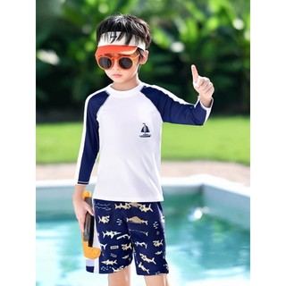 Đồ BơI Bé Trai MùA Hè MớI: áO + QuầN, VảI Polyester ChốNg NắNg Khô đồ BơI Em Bé Trai