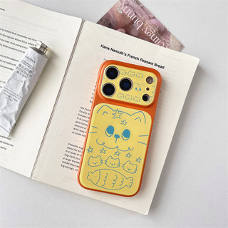 Line Cat Kitten cho iphone17promax 16promax 15promax 15pro iphone13 / 14 14promax Vỏ TPU iphone mới chống bụi