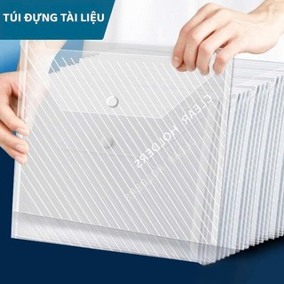 Set 10 Túi Đựng Hồ Sơ A4 Trong Suốt – Túi Nút Bấm Đựng Tài Liệu Nhựa Dẻo Tiện Lợi