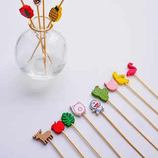 Dùng Một Lần Trái Cây Dính Tre Thanh Hoa Dính Nĩa Trái Cây Sushi Dính Nĩa Sáng Tạo Cocktail Dính Snack Stick